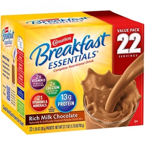 ihocon: Carnation Breakfast Essentials Powder Drink Mix, Rich Milk Chocolate, Box of 22 Packets 牛奶巧克力沖泡粉