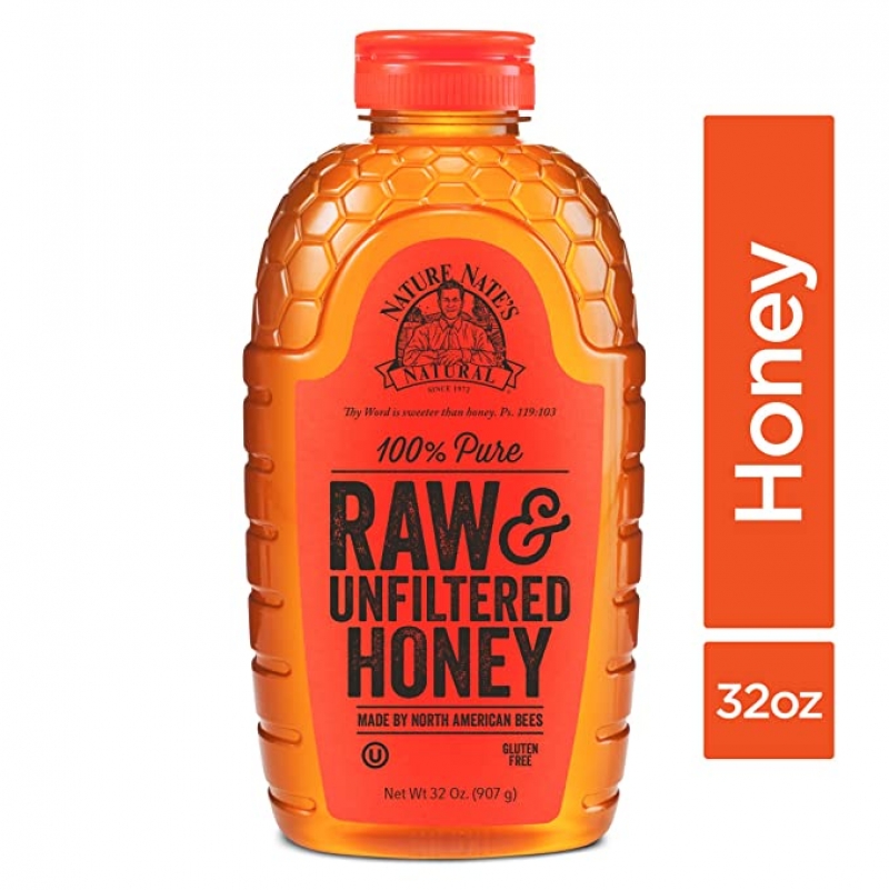 ihocon: Nature Nate’s 100% Pure, Raw & Unfiltered Honey; 32oz純蜂蜜