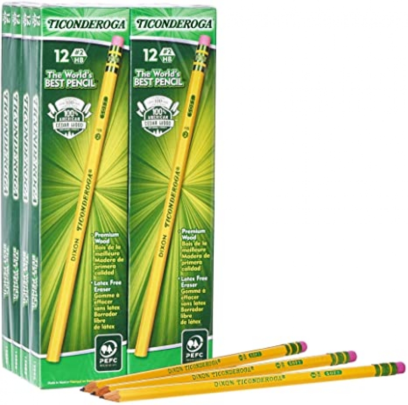 ihocon: TICONDEROGA Pencils, Unsharpened, Graphite #2 HB Soft, 96-Pack 鉛筆