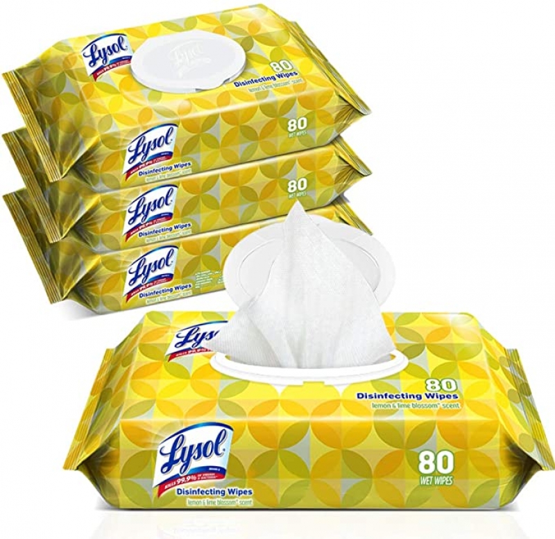 ihocon: Lysol Handi-Pack Disinfecting Wipes, Lemon and Lime Blossom, 80 Count (Pack of 4) 消毒濕巾