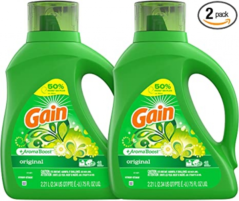 ihocon: Gain Laundry Detergent Liquid Plus Aroma Boost, 96 Loads Total, 75 Fl Oz (Pack of 2)  洗衣精