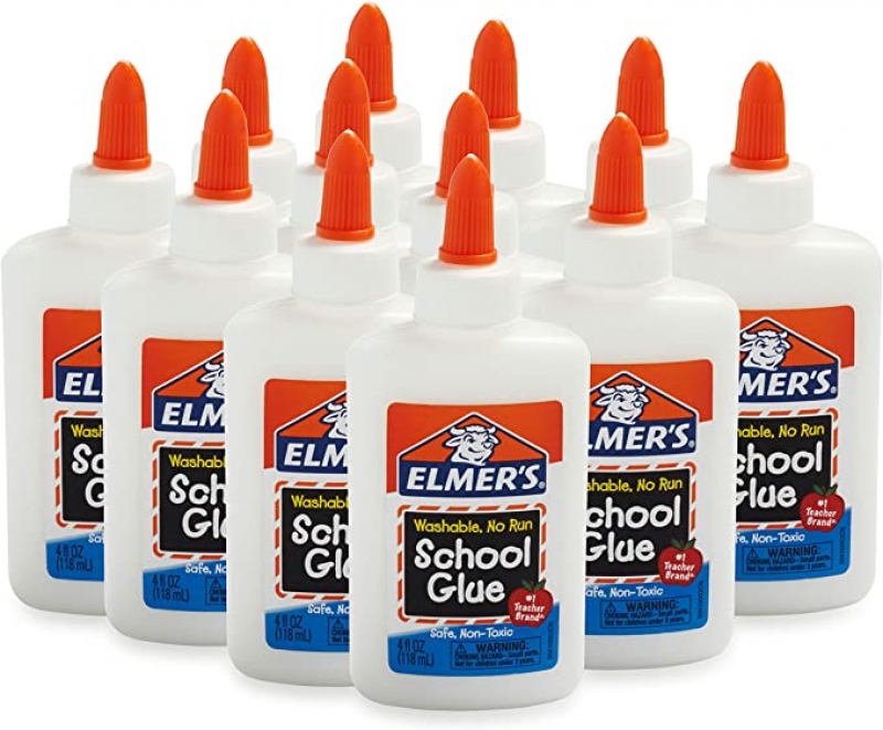 ihocon: Elmer's Liquid School Glue, Washable, 4 Ounces Each , 12 Count 白色可洗膠水