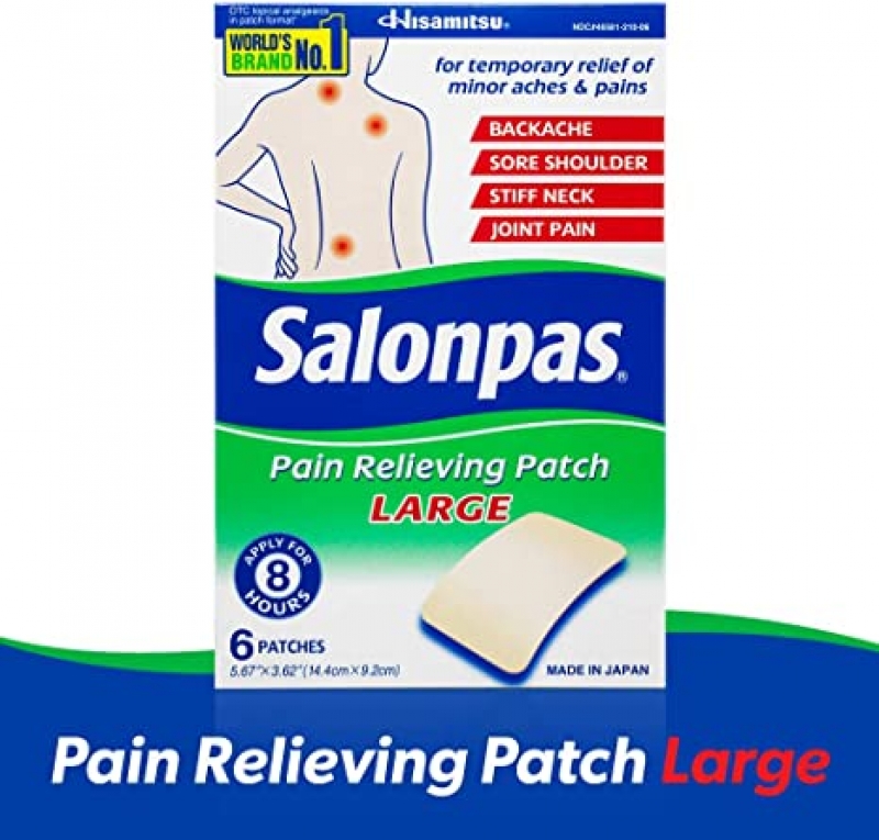 ihocon: Salonpas Pain Relieving Patch, LARGE, 6 Count 撒隆巴斯 酸痛緩解貼布