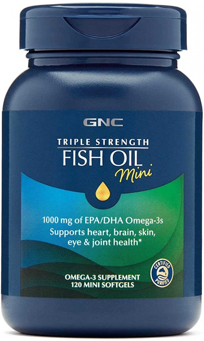 ihocon: GNC Triple Strength Fish Oil Mini,120 Mini Softgels 三倍強效魚油120粒迷你膠囊