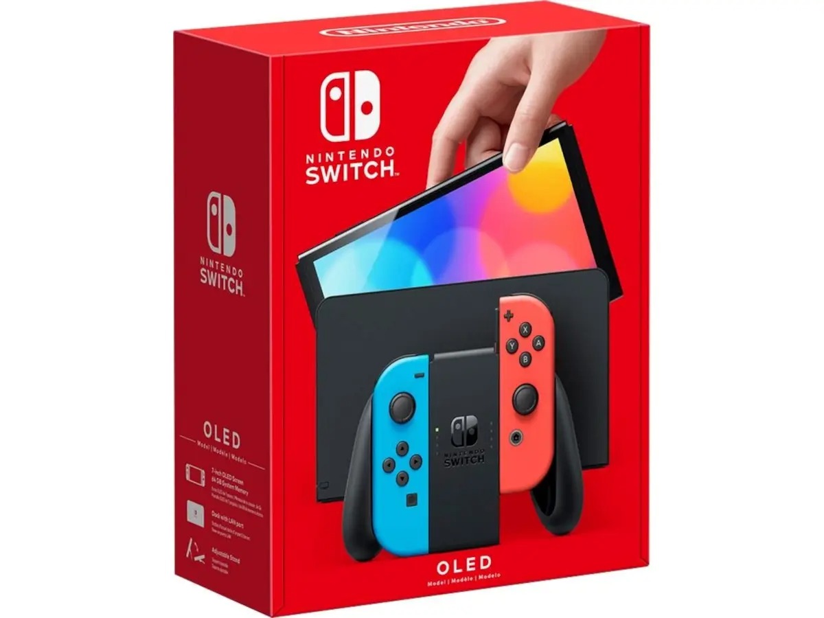 ihocon: Nintendo Switch OLED Model w/ Neon Red & Neon Blue Joy-Con 