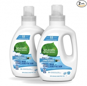 ihocon: Seventh Generation Concentrated Laundry Detergent, Free & Clear Unscented, 40 oz, Pack of 2 (106 Loads) 濃縮洗衣精