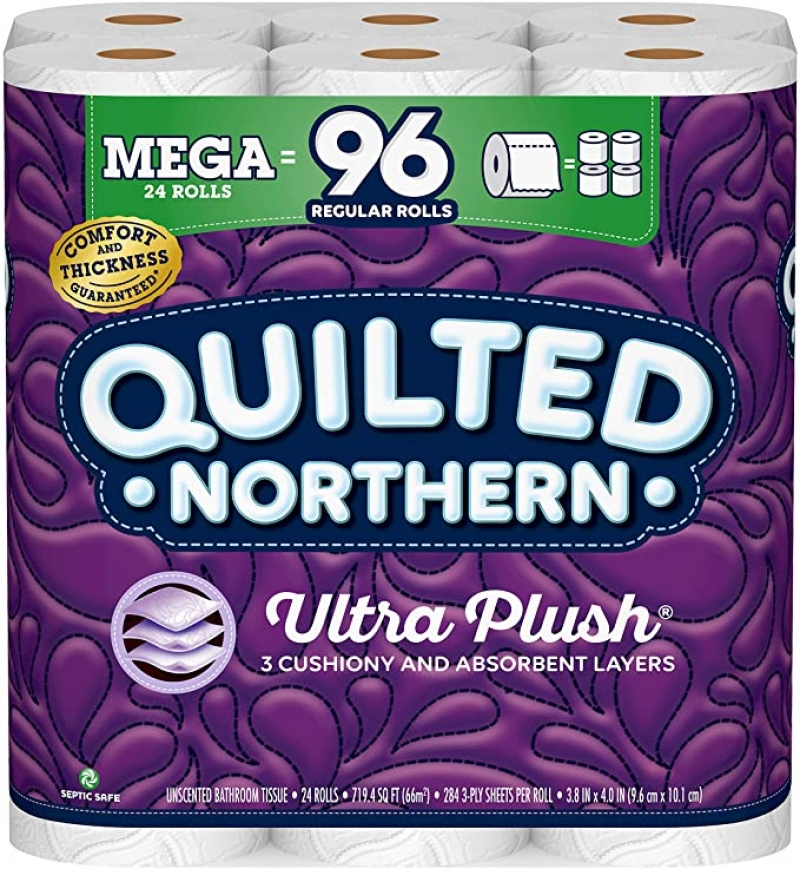 ihocon: Quilted Northern Ultra PlushToilet Paper, 24 Mega Rolls, 24 = 96 Regular Rolls衛生紙