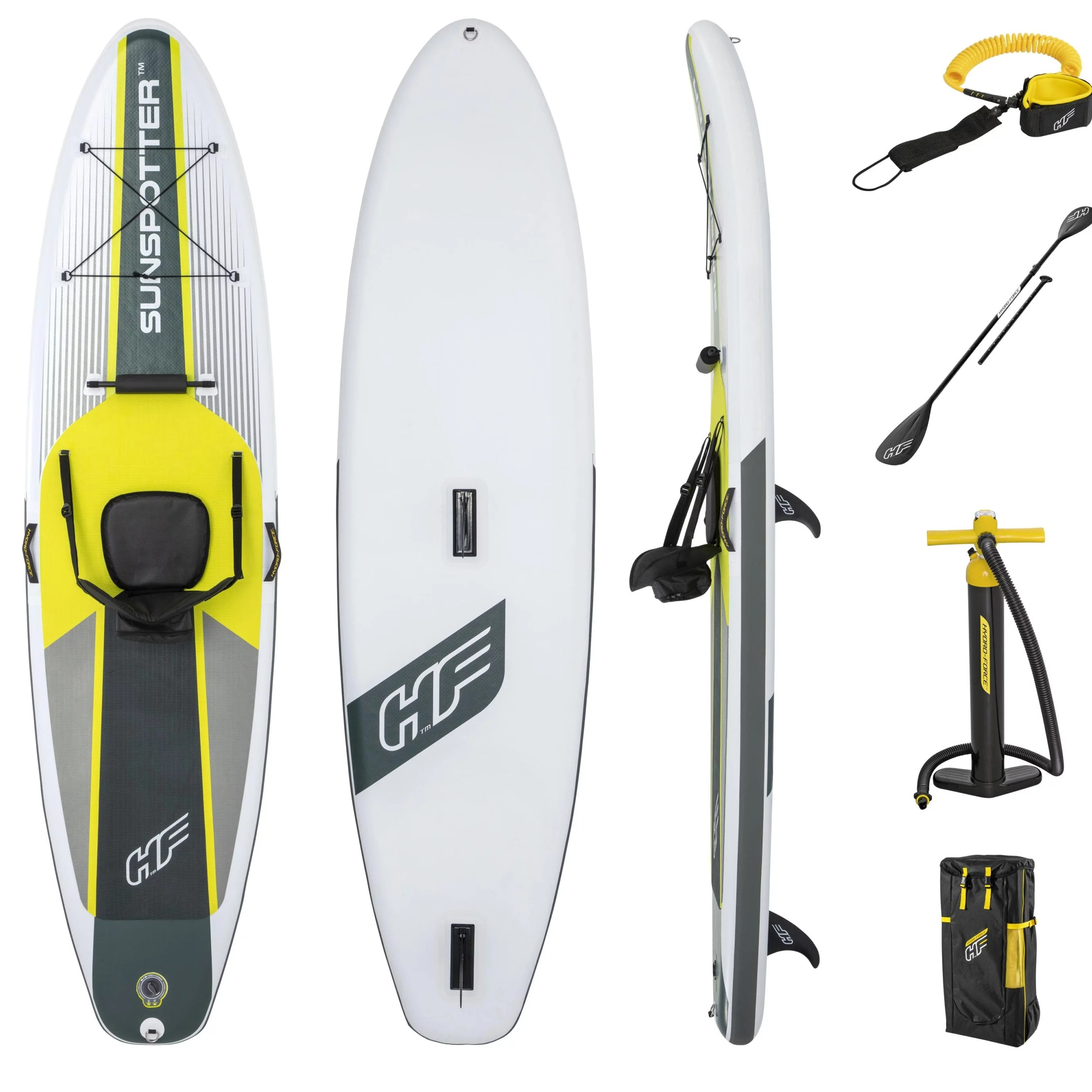 ihocon: Bestway Hydro-Force Sunspotter SUP 11 Ft. 2 In. Inflatable 2 in 1 Stand Up Paddle Board and Kayak  2合1 充氣立式槳板/划艇