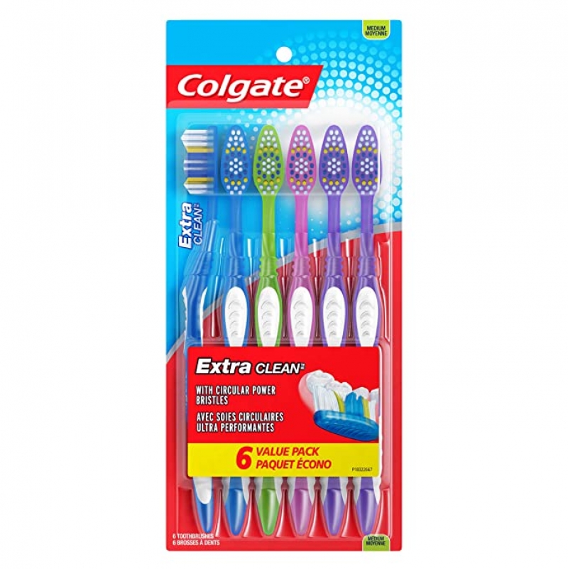 ihocon: Colgate Extra Clean Full Head Toothbrush, Medium - 6 Count 高露潔牙刷