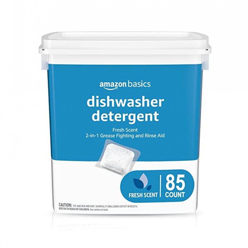 ihocon: [Amazon自家品牌]Amazon Basics Dishwasher Detergent Pacs, Fresh Scent洗碗膠囊 85粒 (適用於洗碗機)