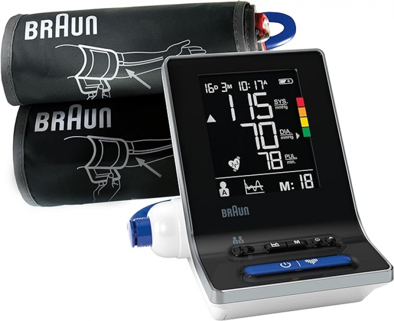ihocon: Braun ExactFit 3 Upper Arm Blood Pressure Monitor with Proven Accuracy - Quick & Easy At-Home Blood Pressure Machine with 2 Cuff Sizes  上臂血壓計