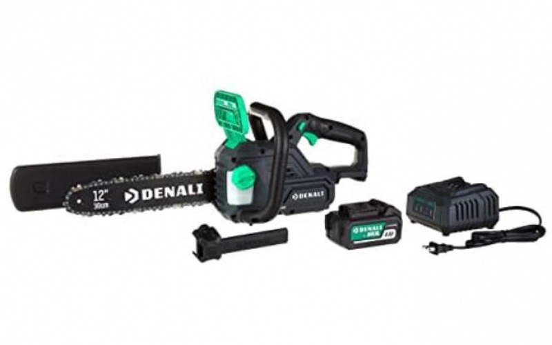 ihocon: [Amazon自家品牌] Denali by SKIL 20V Brushless 12吋 Chain Saw Kit, Includes 4.0Ah Battery & Charger  鏈鋸, 附電池和充電器
