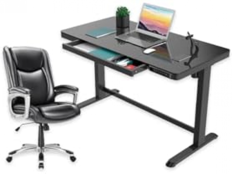 ihocon: Standing Desk, 48 x 24吋 Electric Height Adjustable Computer Desk 電動調高度站立式辦公桌