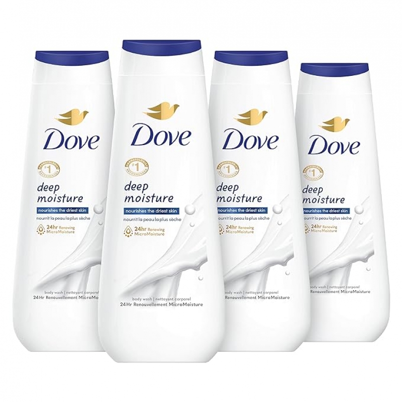 ihocon: Dove Body Wash Deep Moisture 保濕沐浴乳 20 oz, 4瓶