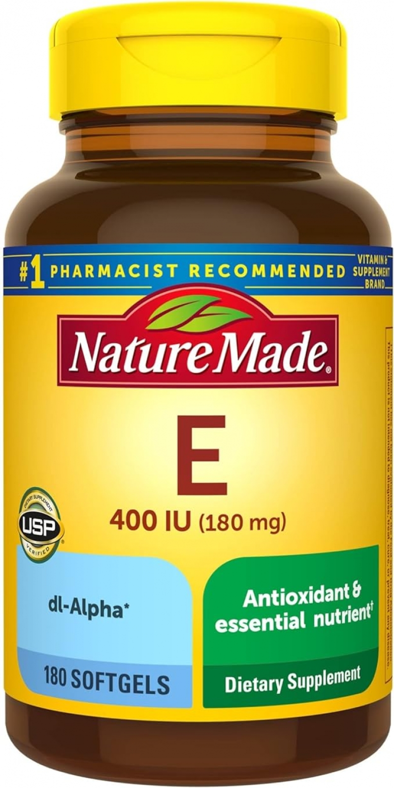 ihocon: Nature Made Vitamin E 180 mg (400 IU) dl-Alpha, Dietary Supplement for Antioxidant Support, 180粒