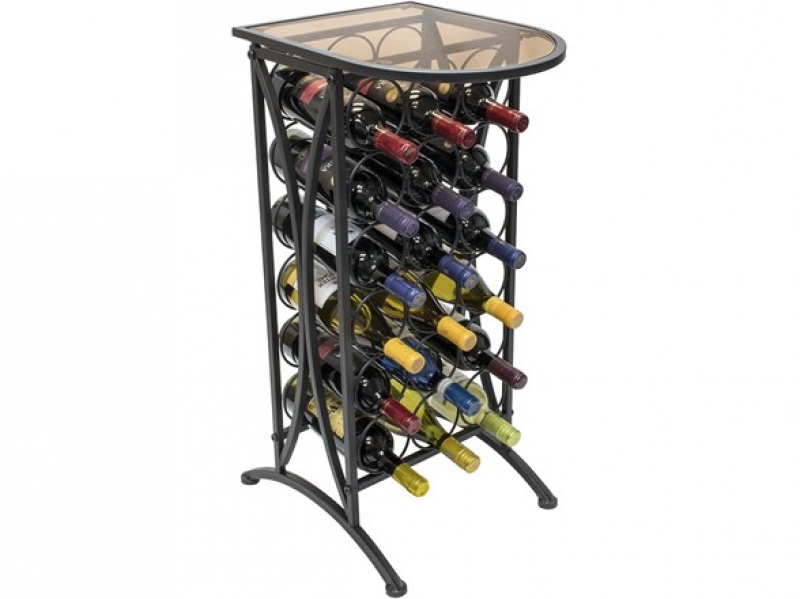 ihocon: Sorbus WN-TBL18 18-Bottle Wine Stand with Glass Top 酒瓶架