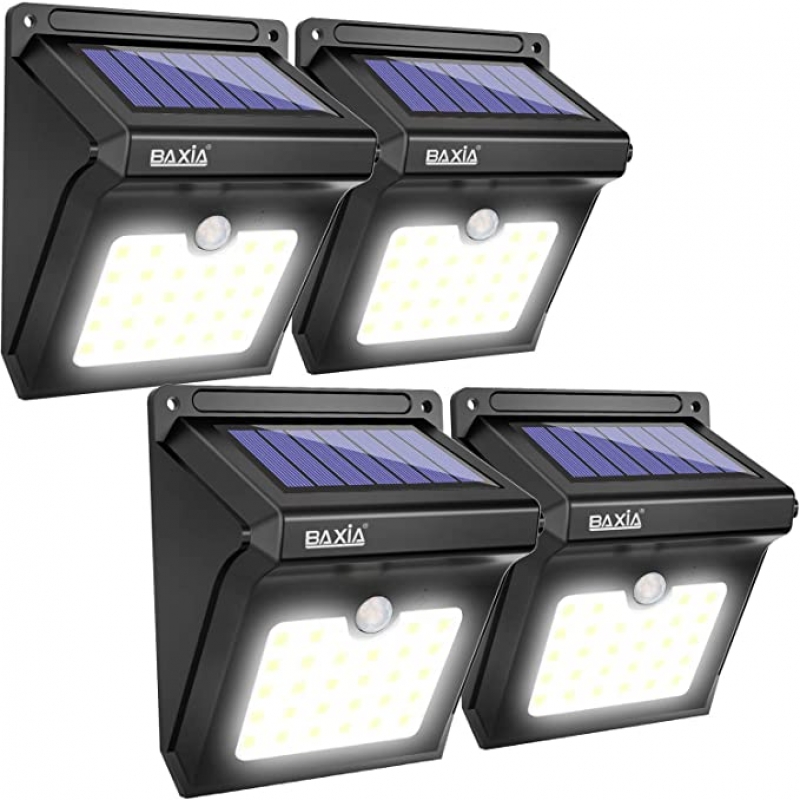 ihocon: BAXIA TECHNOLOGY Solar Outdoor Lights Wireless Security Motion Sensor(400LM,4 Packs)   太陽能動作感應室外燈 4盞