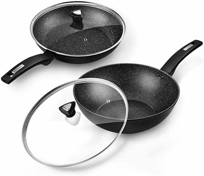 ihocon: CSK 11''+12'' Nonstick Frying Pan Sets With Glass Lids 含蓋不沾鍋