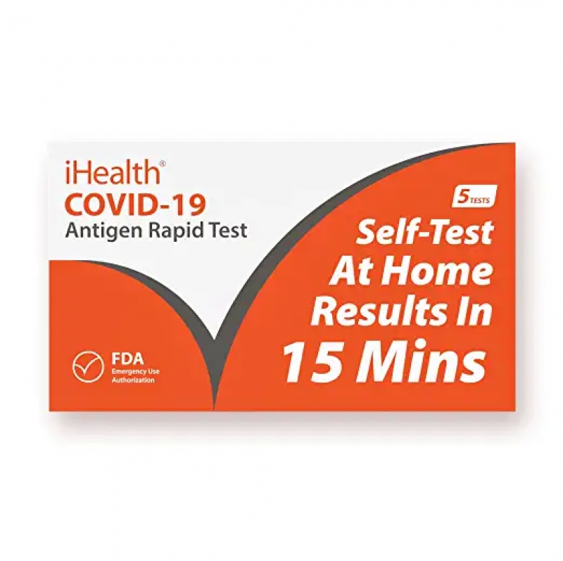 ihocon: iHealth COVID-19 Antigen Rapid Test, 5 Tests per Pack,FDA EUA Authorized 新冠病毒抗原檢居家測試劑 (1盒5份試劑) 