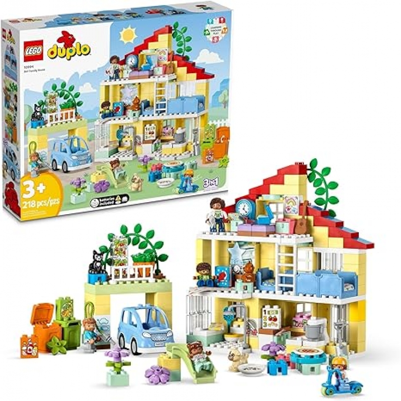 ihocon: 樂高積木LEGO DUPLO Town 3合1 Family House 10994 Educational STEM Building Toy Set (218 piece)