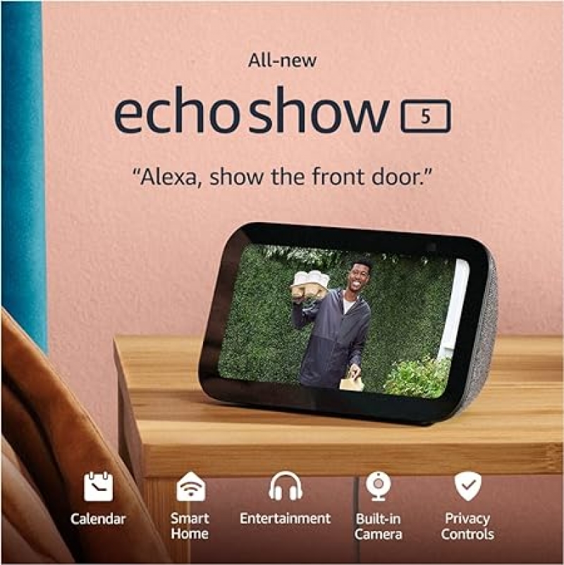 ihocon: [最新款] Echo Show 5 (3rd Gen, 2023 release) | Smart display with deeper bass and clearer sound 智能顯示器