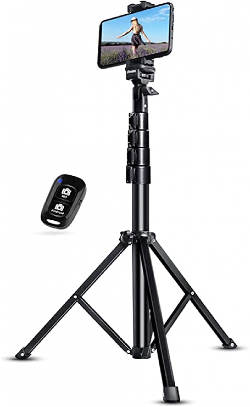 ihocon: UBeesize 51 Extendable Tripod Stand with Bluetooth Remote for iPhone Android Phone, Heavy Duty Aluminum 手機自拍藍芽遙控三腳架
