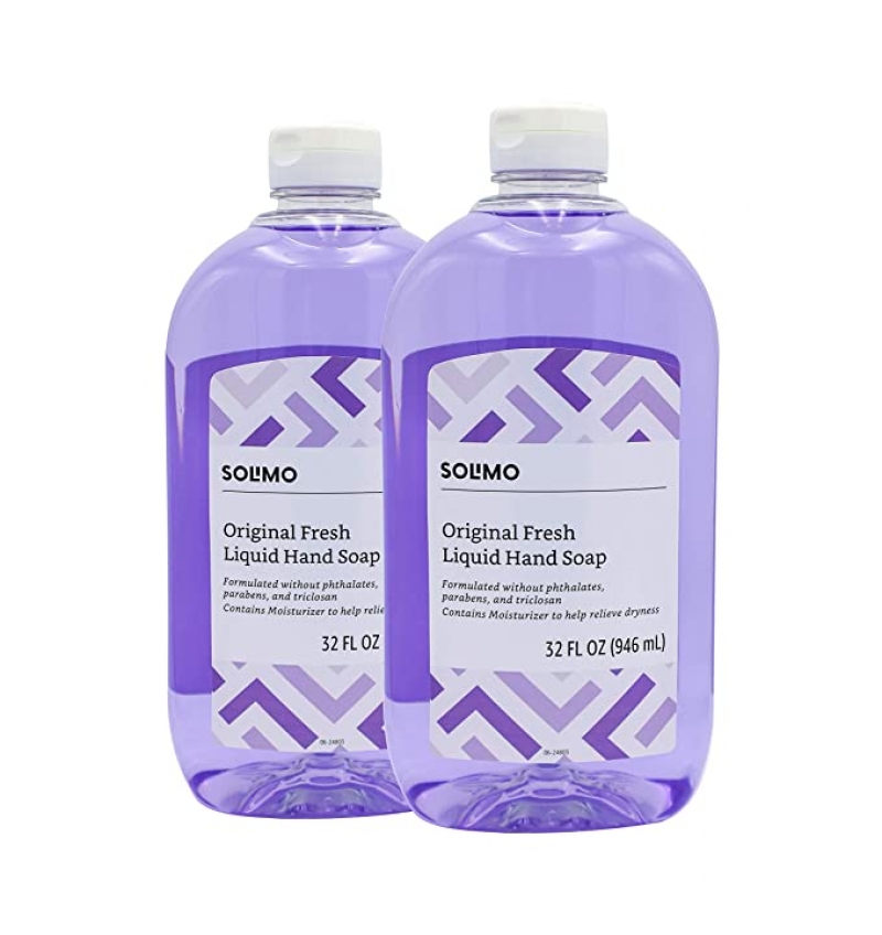 ihocon: [Amazon自家品牌] Solimo Original Fresh Liquid Hand Soap, 32 Fluid Ounce (Pack of 2)  洗手液皂