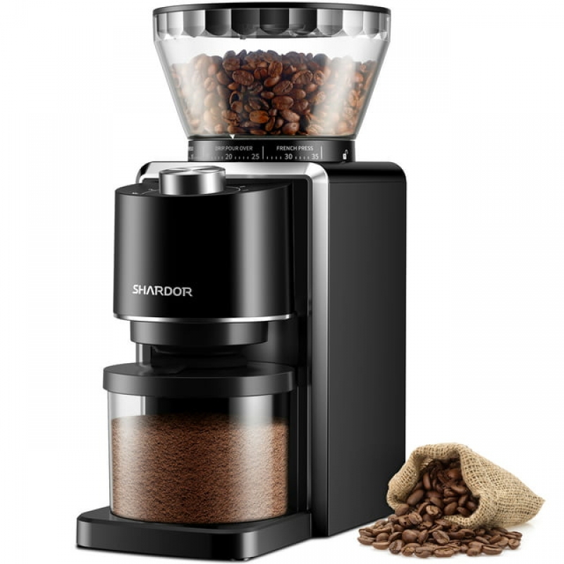 ihocon: Conical Burr Coffee Grinder SHARDOR CG855B, Electric Adjustable Burr Mill with 35 Precise Grind Setting 電動咖啡研磨機
