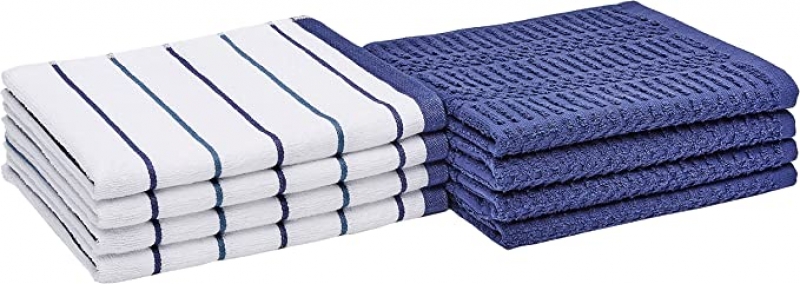 ihocon: Amazon Basics 100% Cotton Kitchen Dish Towels, 26 x 16-Inch, Absorbent Durable Ringspun Cloth 純棉廚房毛巾 8條