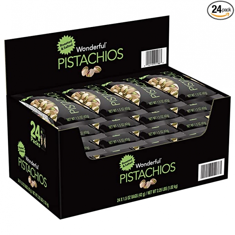 ihocon: Wonderful Pistachios & Almonds Roasted and Salted,1.5 Ounce, Pack of 24 鹽烤開心果及杏仁