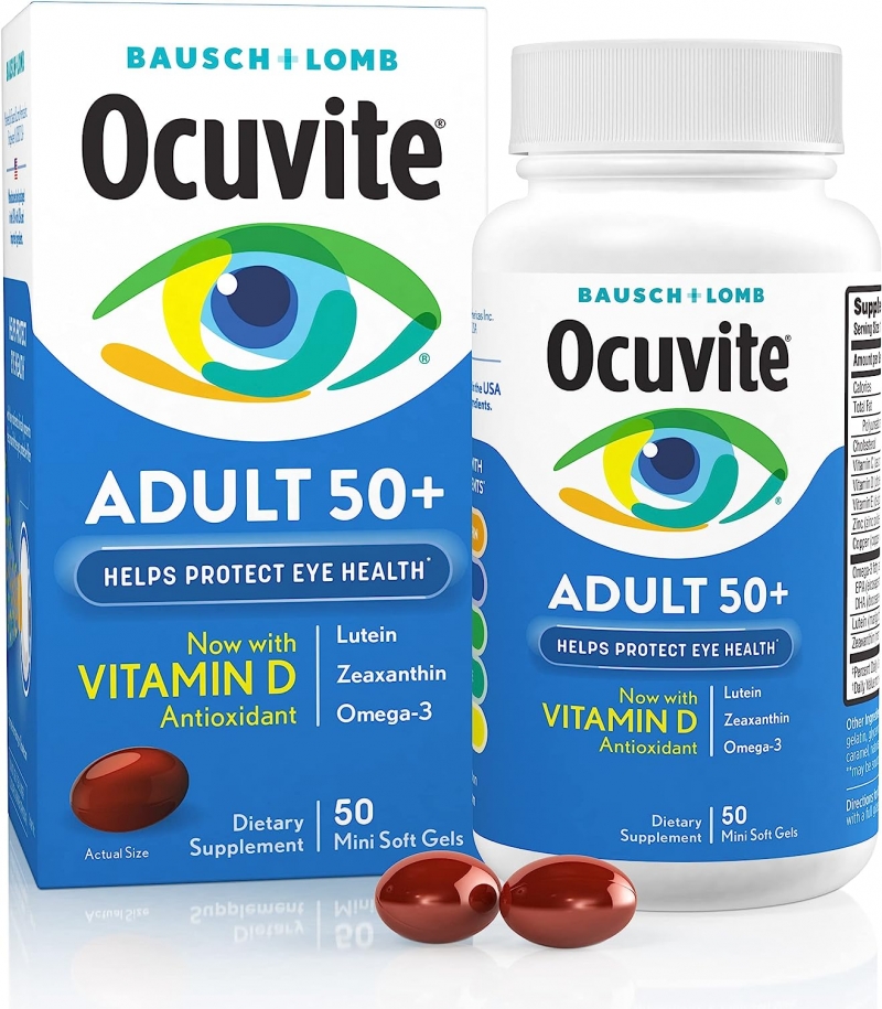 ihocon: Bausch & Lomb Ocuvite Adult 50+ Eye Vitamin & Mineral Softgels, 50 Count  博士倫 Ocuvite 銀髮族眼睛保健品, 含Lutein葉黃素