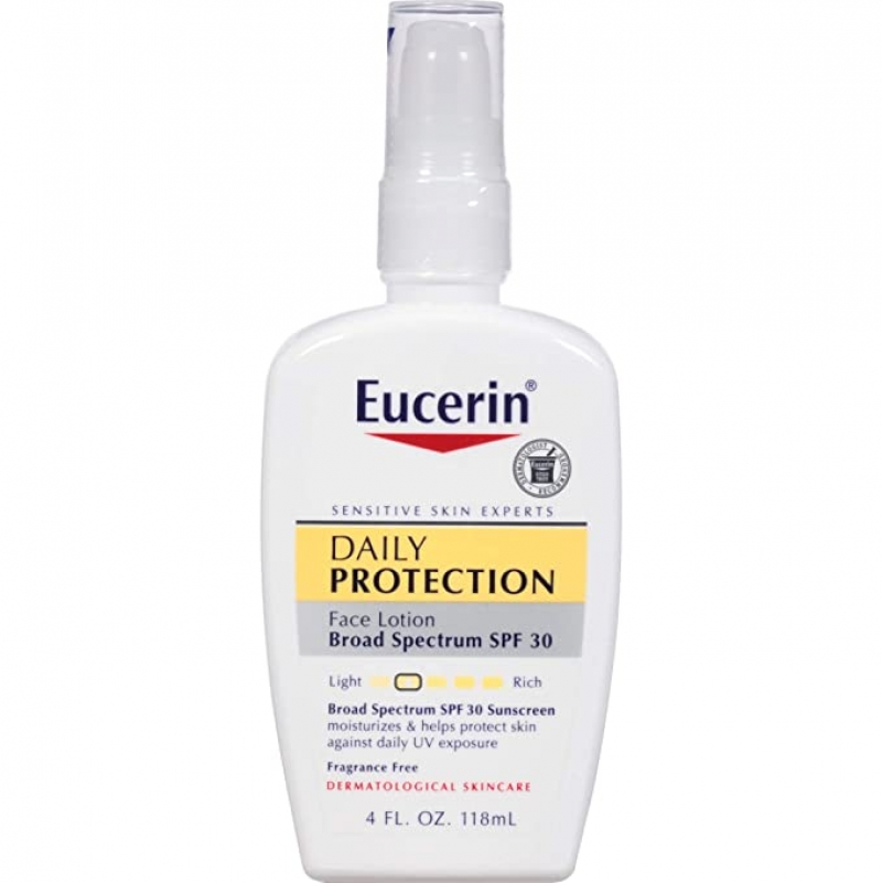 ihocon: Eucerin Daily Protection Face Lotion, SPF 30, Dry Skin, 4 fl. oz 面部保養乳液