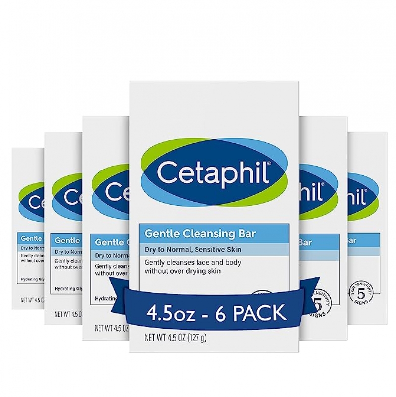 ihocon: CETAPHIL Gentle Cleansing Bar, 4.5 oz Bar 潔面香皂 6個