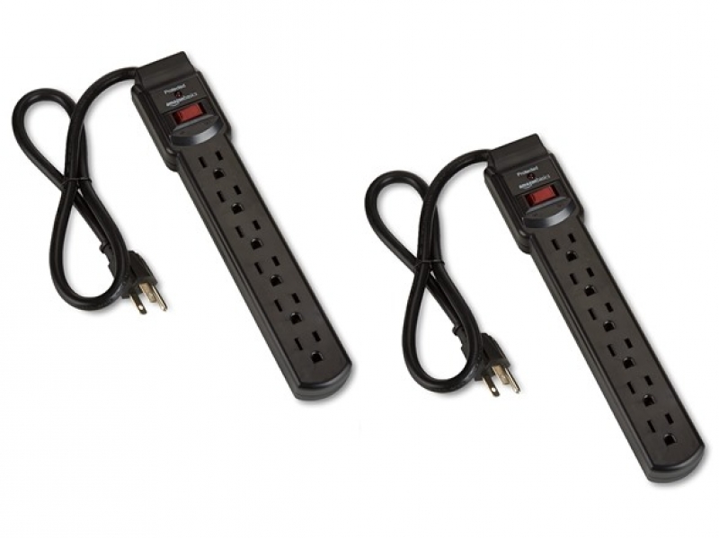 ihocon: Amazon Basics 6-Outlet Power Strip, 200 Joule Surge Protection 2呎延長線 2條