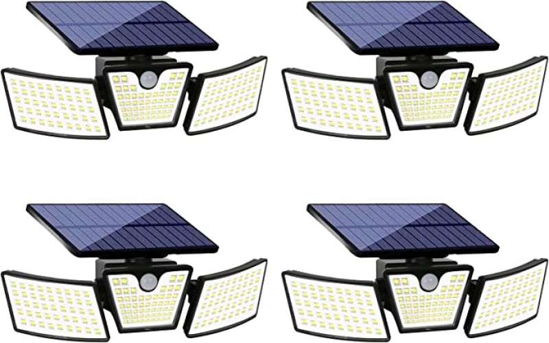ihocon: Ollivage Security Solar Lights Outdoor, LED Motion Sensor, 6500K Super Bright 太陽能動作感應室外燈4盞