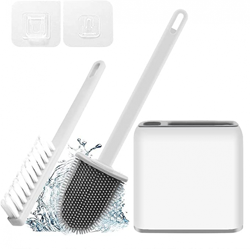ihocon: Gerylove Silicon Toilet Bowl Cleaner Flexible Brush with Storage 馬桶刷, 含儲放架