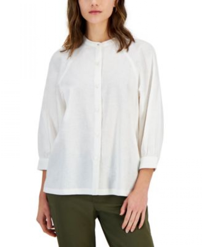 ihocon: Tommy Hilfiger Women's Raglan-Sleeve Stand-Collar Shirt   女士衬衫