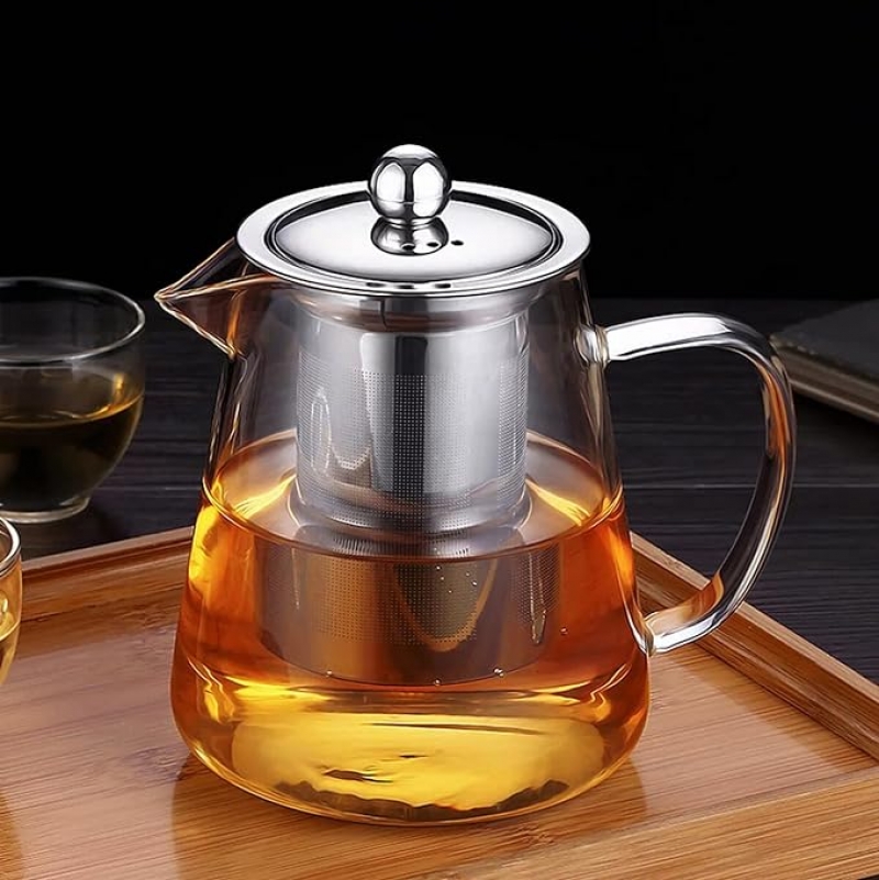 ihocon: Newraturner Mini Size Glass Teapot Tea Kettle-with Stainless Steel Removable Infuser  玻璃茶壺 550ML/19.3oz