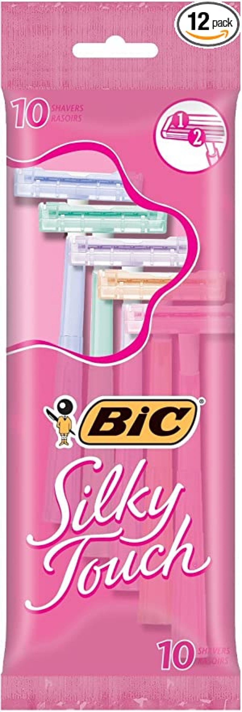 ihocon: BIC Silky Touch Women's Twin Blade Disposable Razor, 10 Count - Pack of 12 (120 Razors)  女士除毛刀