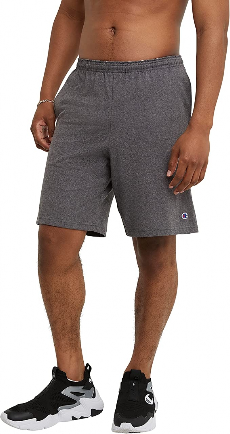 ihocon: Champion Men's, Classic Cotton Jersey Athletic Shorts, C Logo, 9 Inseam  男士短褲
