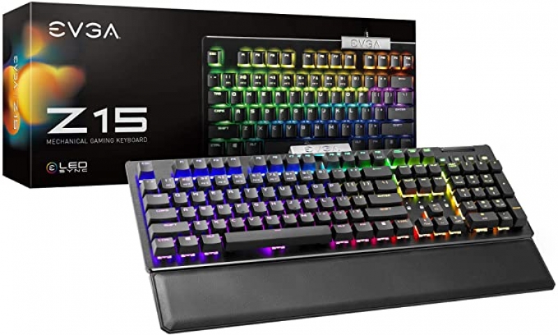ihocon: EVGA Z15 RGB Gaming Keyboard, RGB Backlit LED, Hotswappable Mechanical Kaihl Speed Bronze Switches 機械遊戲鍵盤