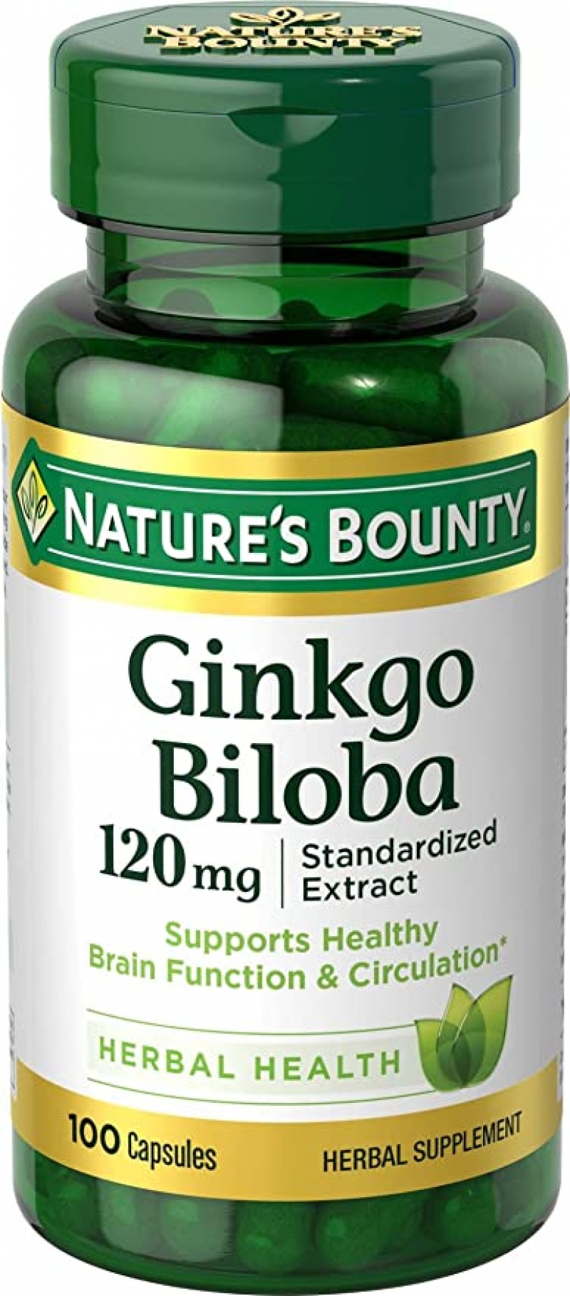 ihocon: Nature's Bounty Ginkgo Biloba Pills and Herbal Supplement, 120mg, 100 Capsules  銀杏膠囊