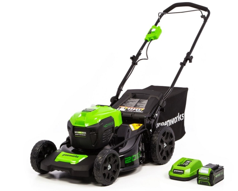 ihocon: Greenworks 40 Volt 20 inch Push Walk-Behind Mower with 4.0 Ah Battery and Charger 無線電動除草機, 附電池和充電器