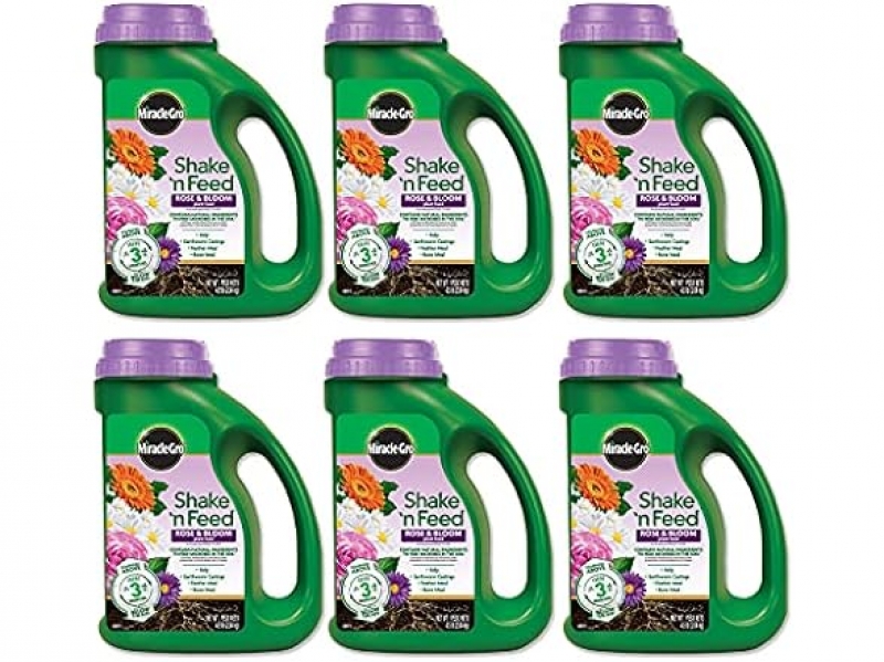 ihocon: Miracle-Gro Shake 'N Feed Rose & Bloom Plant Food, Plant Fertilizer 玫瑰及花 肥料，4.5磅 6罐