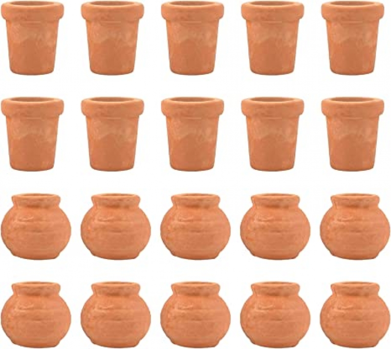ihocon: Framendino, 16 Pack Fairy Garden Mini Terracotta Pots Small Flower Clay Pot 迷你陶花盆/多肉盆 16個