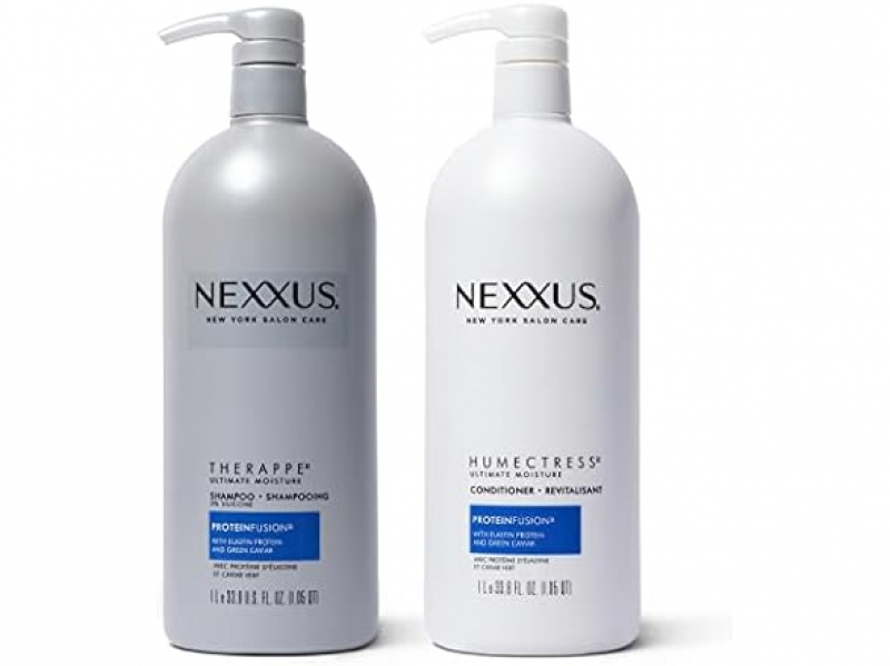 ihocon: Nexxus Shampoo and Conditioner Therappe Humectress 2 Count for Dry Hair Silicone-Free, Moisturizing Caviar Complex and Elastin Protein  洗髮精和護髮乳 33.8 oz 