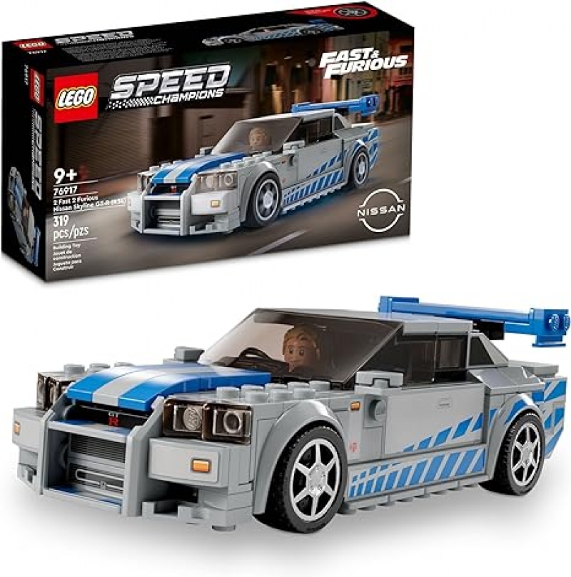 ihocon: 乐高积木 LEGO Speed Champions 2 Fast 2 Furious Nissan Skyline GT-R (R34) 76917 (319 pieces)