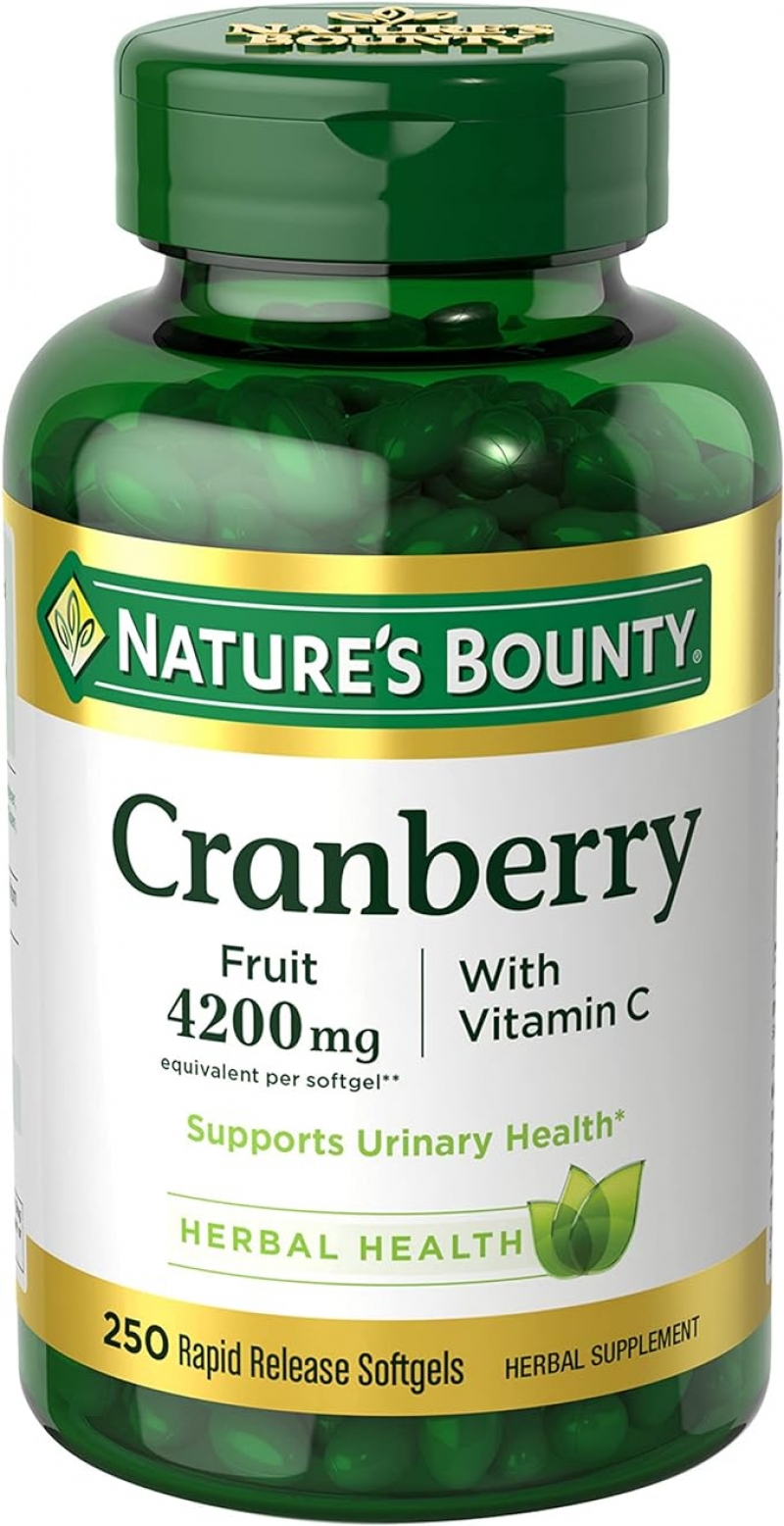 ihocon: Nature's Bounty Cranberry 4200mg With Vitamin C, Urinary Health & Immune Support, Cranberry Concentrate 蔓越莓 250粒