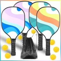 ihocon: TAEYONK Pickleball Set- Pickleball Paddles, Pickleball Bag with Pickballs 匹克球球拍4支+匹克球8個+收納袋