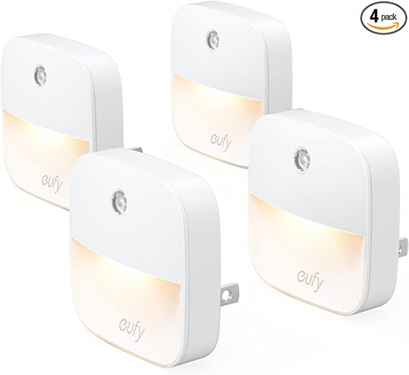 ihocon: eufy by Anker, Lumi Plug-in Night Light, Warm White LED, Dusk-to-Dawn Sensor, 4-Pack 光線感應自動開關夜燈